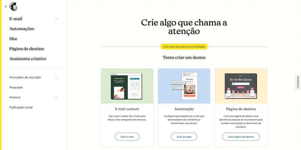 Exemplo de campanha de e-mail marketing criada no Mailchimp para eCommerce.